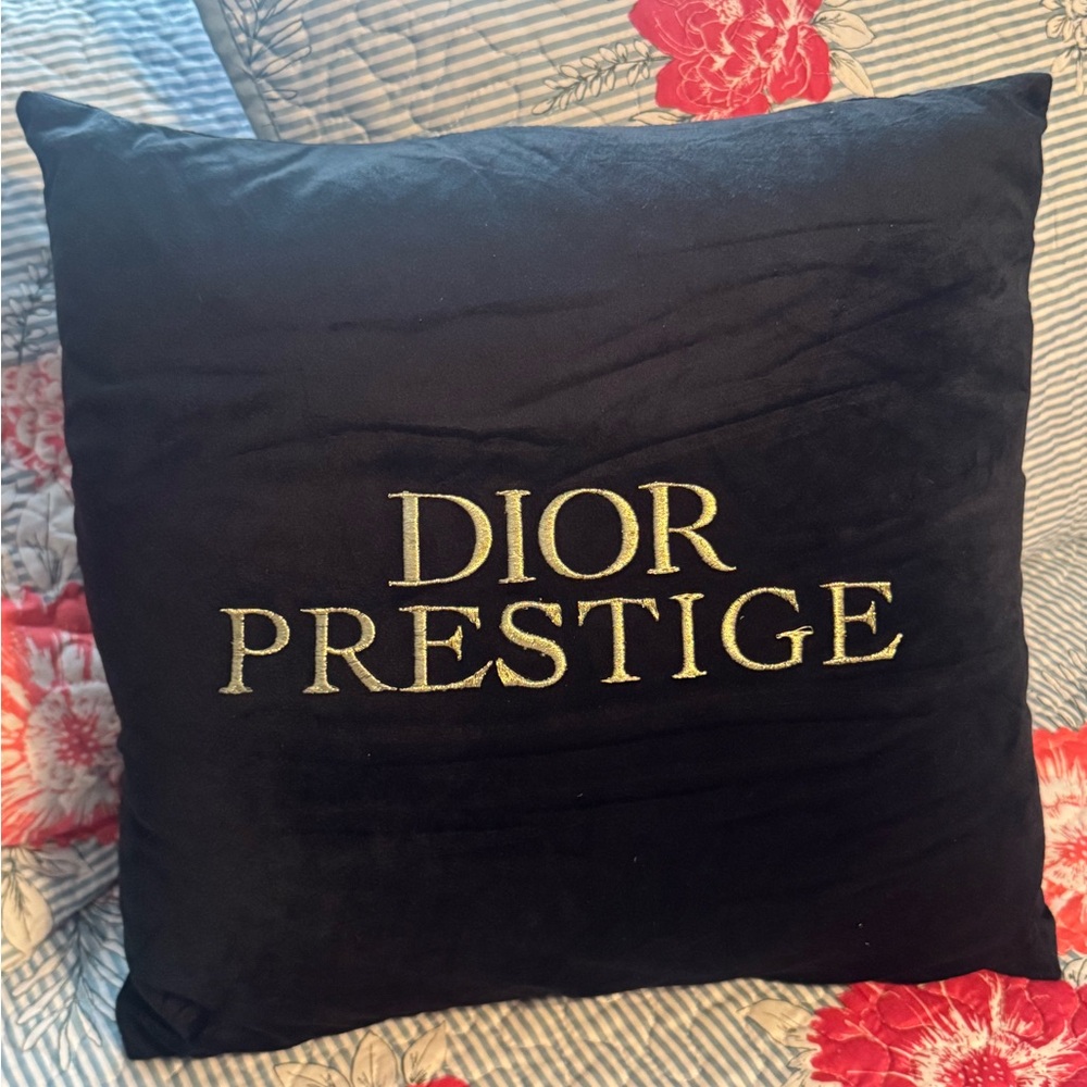 Dior Beauty Black and Gold Decorative Pillow